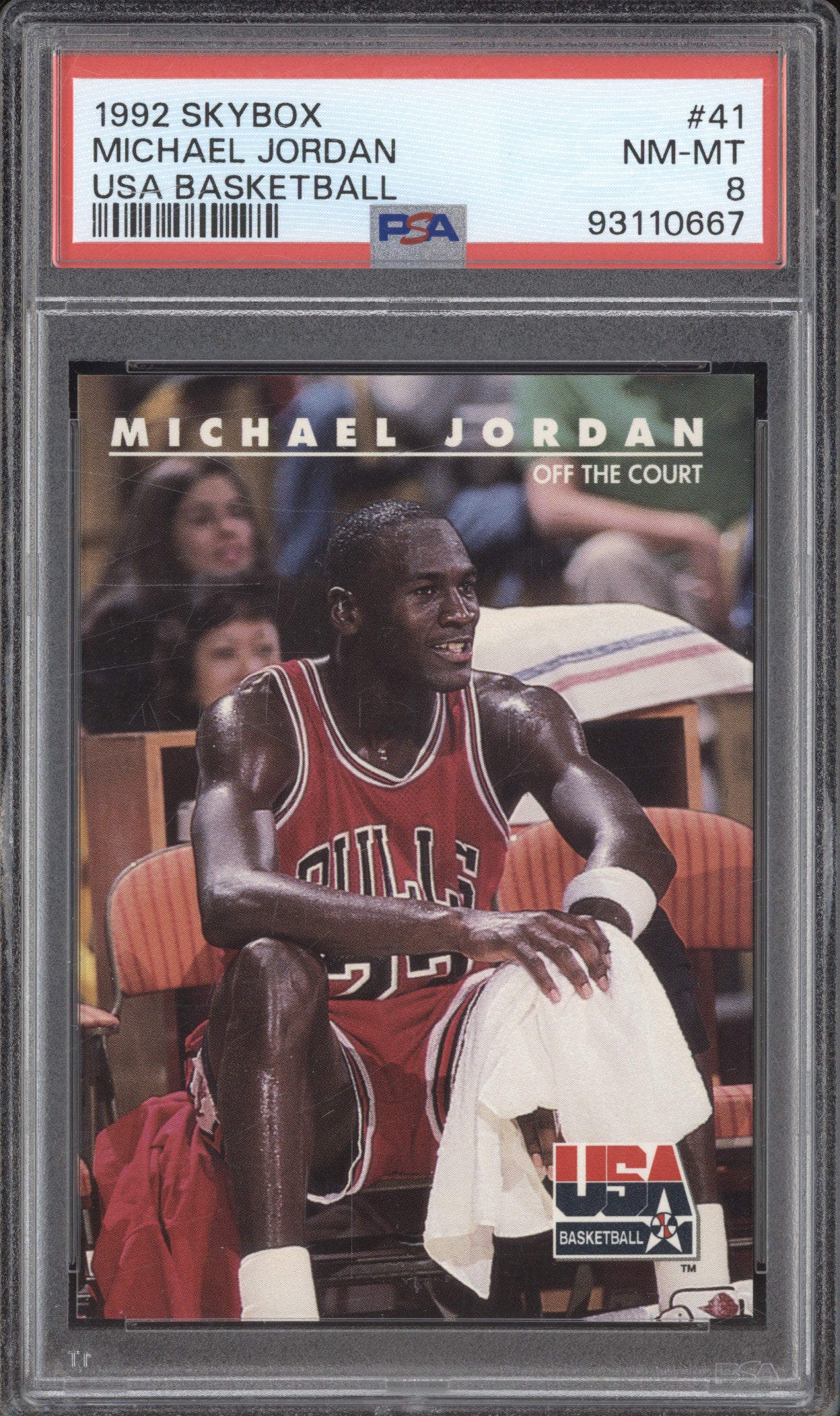 1992 Skybox USA Basketball 41 Michael Jordan PSA 8