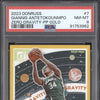 Giannis Antetokounmpo 2023-24 Panini Donruss 7 Zero Gravity PP Gold 8/10 PSA 8