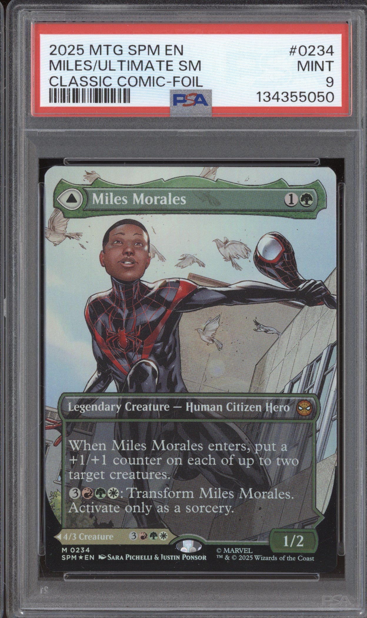 2025 MTG Marvel Spider-Man 0234 Miles Morales Ultimate Spider-Man PSA 9