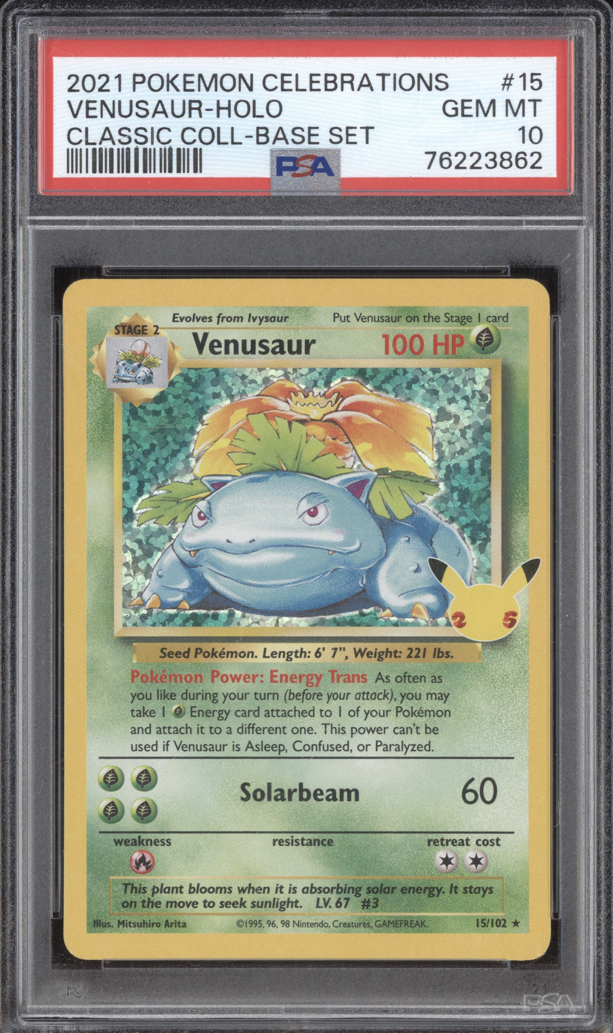 Venusaur 2021 Pokemon Celebrations 15/102 Classic Collection PSA 10