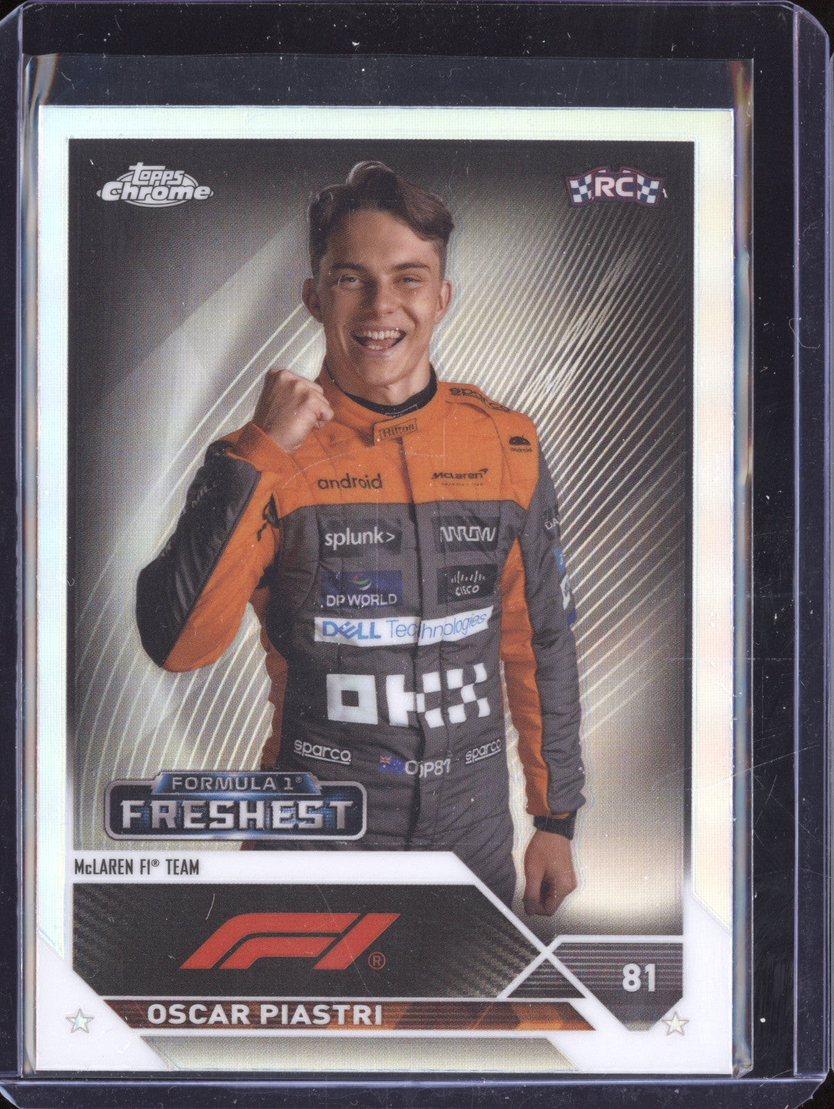 Oscar Piastri 2023 Topps Chrome F1 195 Refractor RC