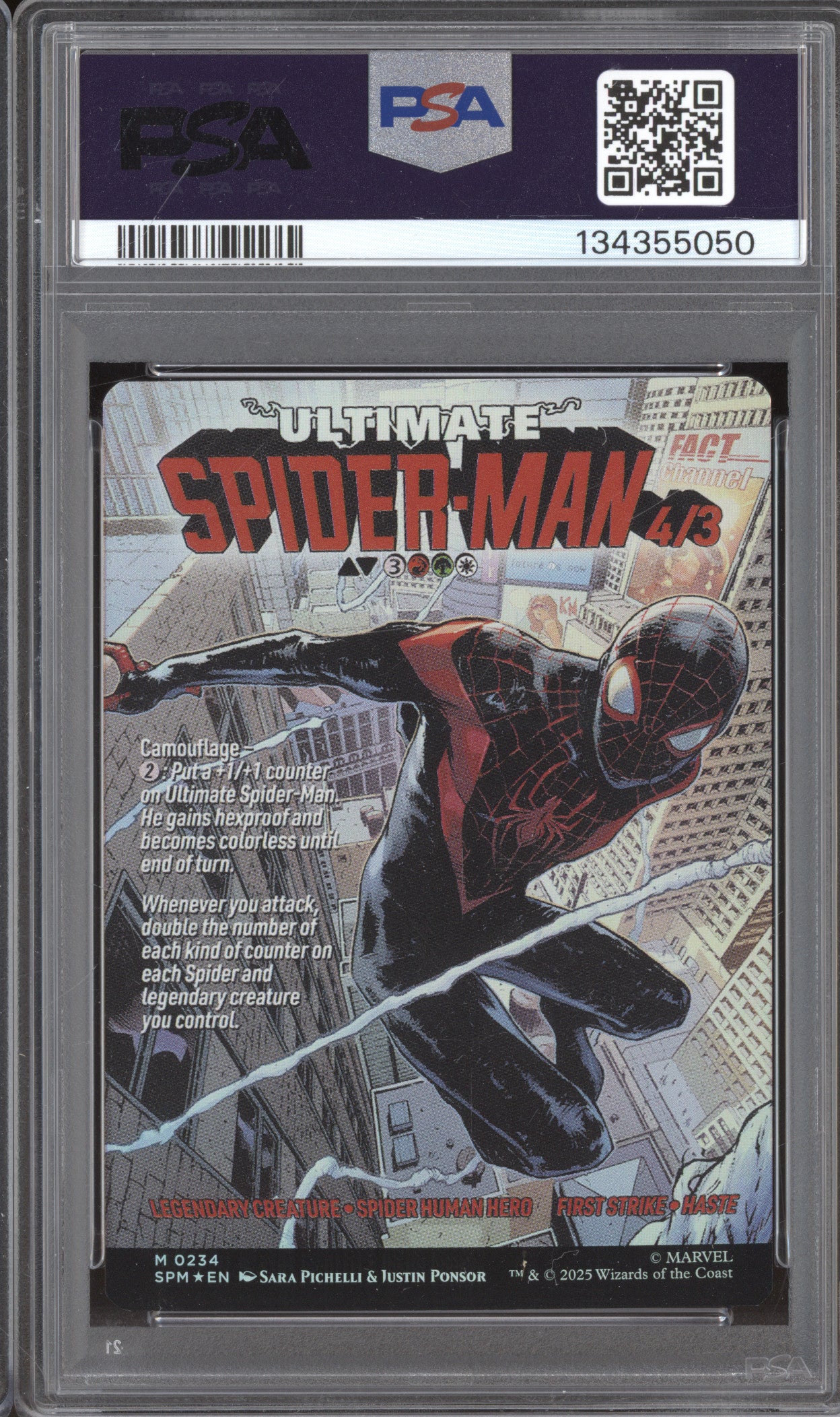 2025 MTG Marvel Spider-Man 0234 Miles Morales Ultimate Spider-Man PSA 9