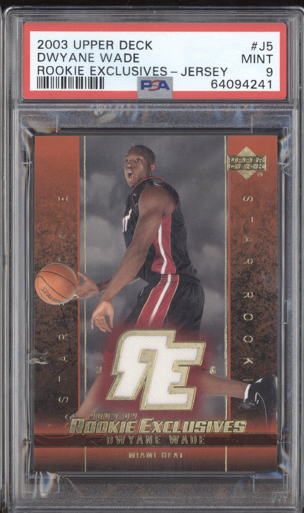 Dwyane Wade 2003-04 Upper Deck  J5 Rookie Exclusives Jersey RC PSA 9