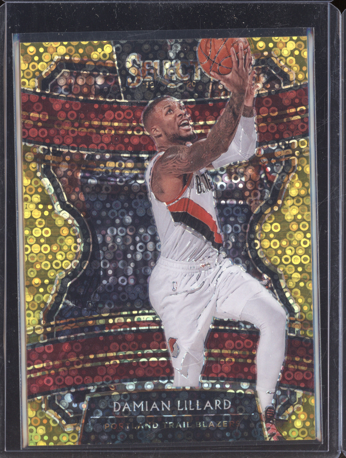 Damian Lillard 2019-20 Panini Select 78 Gold Concourse Fastbreak 04/10