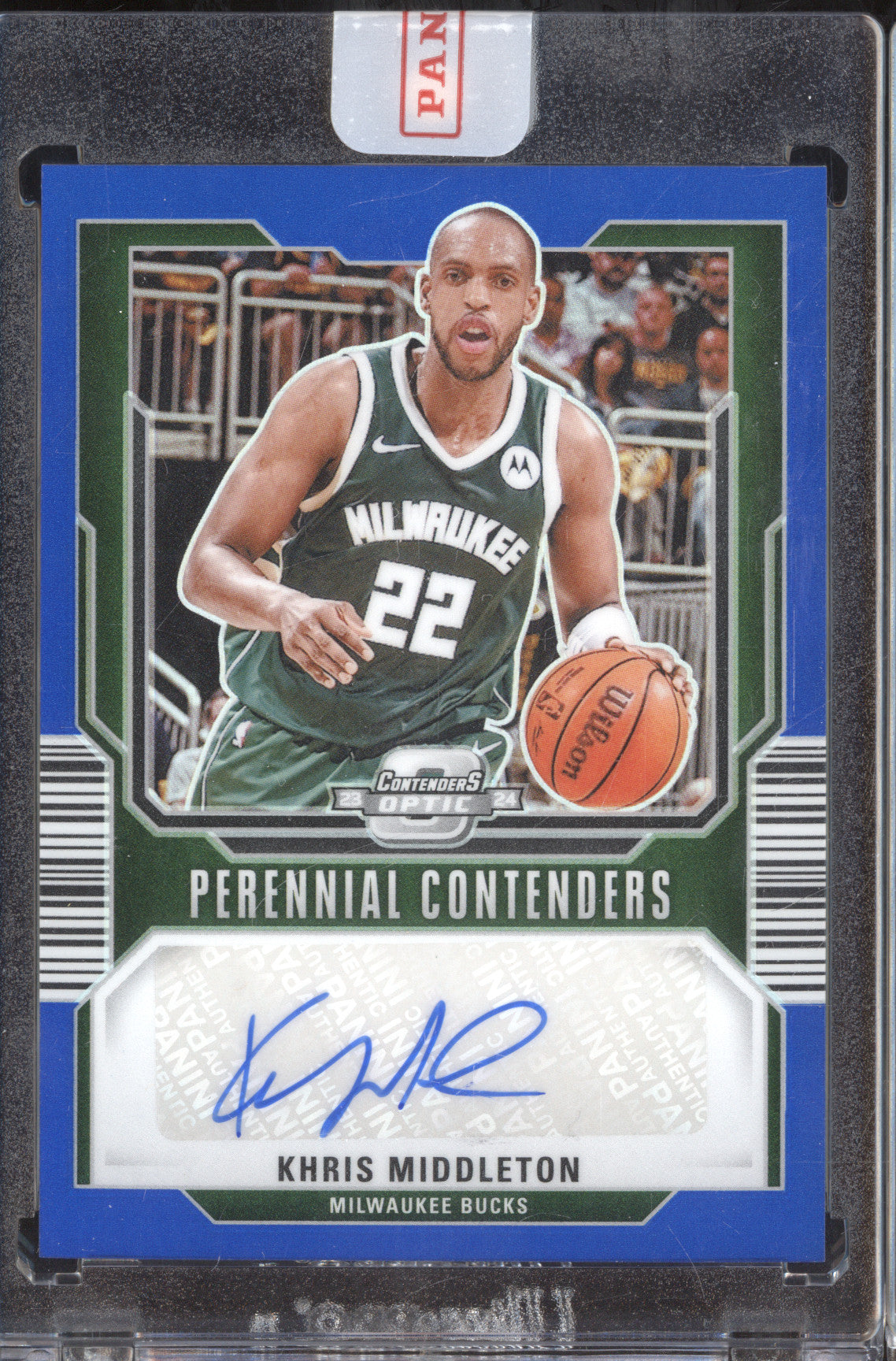 Khris Middleton  Panini Contenders Optic PA-KHM Perennial Conten Auto Blue /75