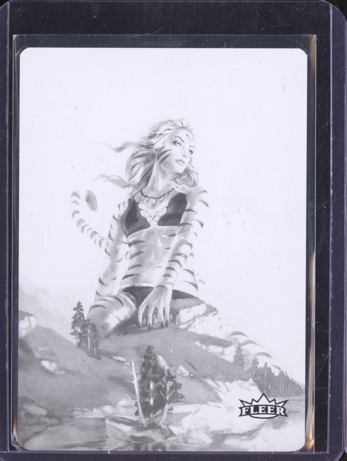 Tigra 2024 Fleer Matriarchs of Marvel 70 Black Printing Plate 1/1