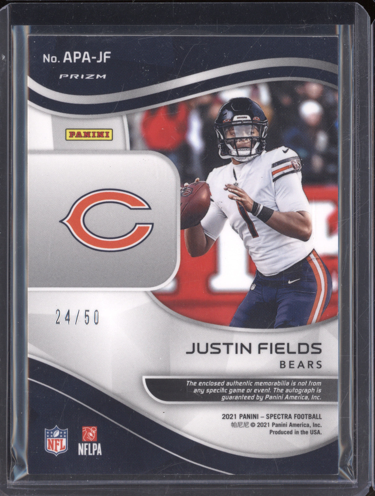 2021 Panini Spectra Football APA-JF Justin Fields Aspiring Auto 24/50