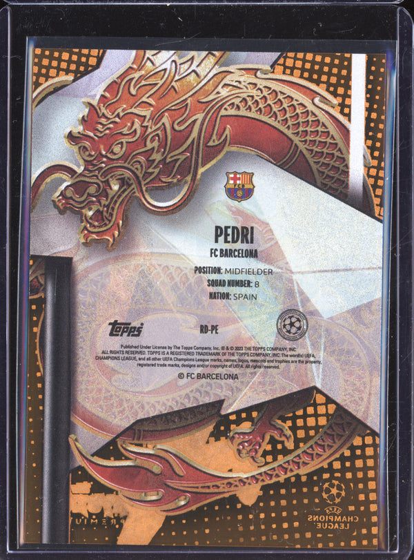 Pedri 2023-24 Topps Crystal Premium RD-PE Red Dragon 17/25