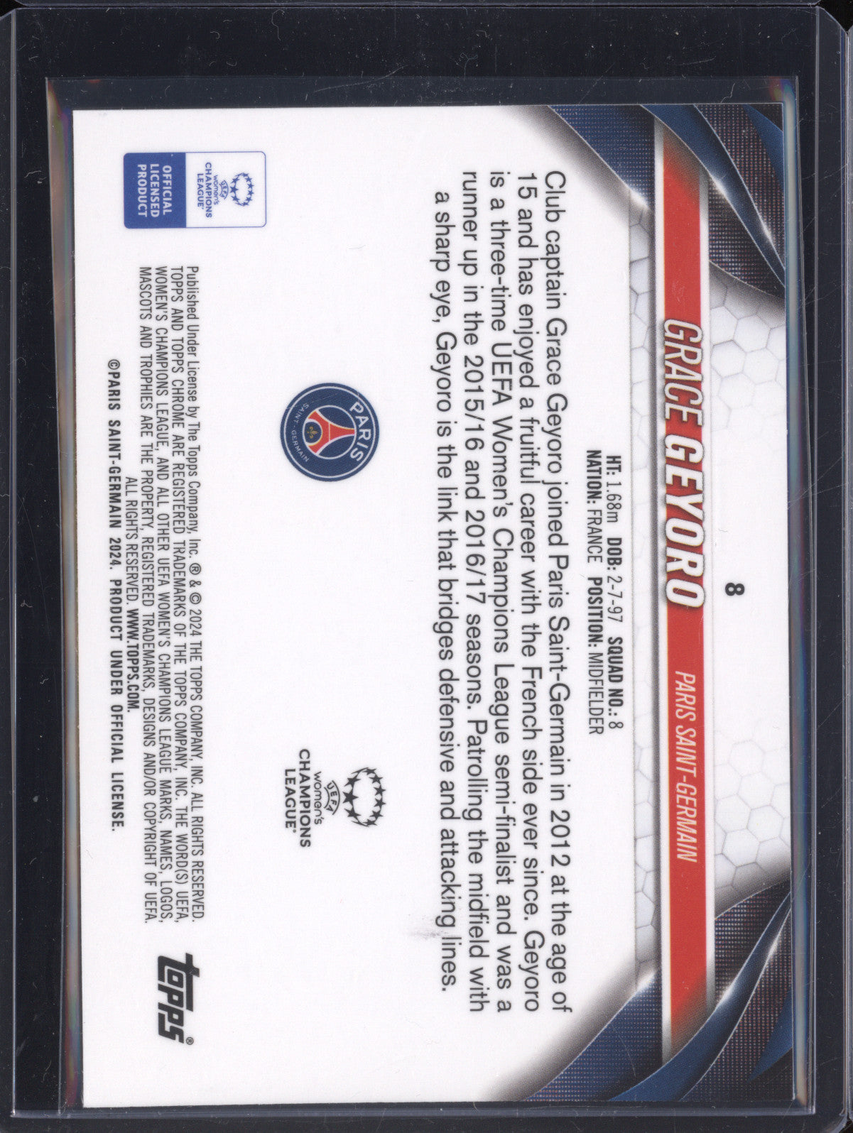 Grace Geyoro 2023-24 Topps Chrome Women's 8 Orange Refractor 16/25