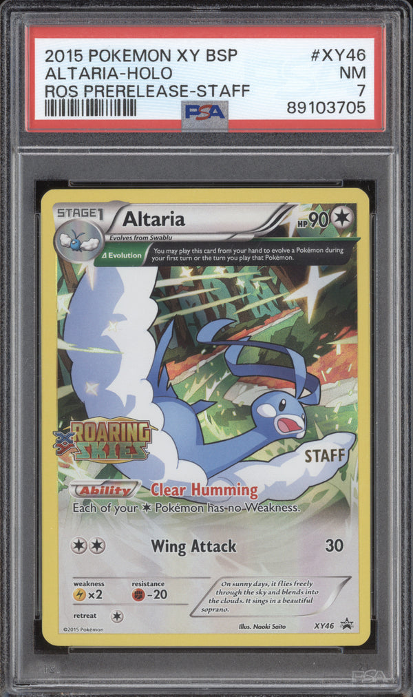 Altaria Holo 2015 Pokemon Roaring Skies XY46 Prerelease Staff Promo PSA 7