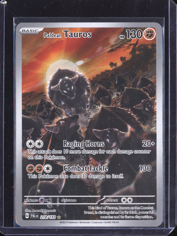 Paldean Tauros 2023 Pokemon Paldea Evolved 218/193 Illustration Rare