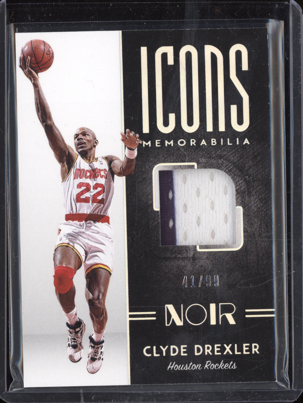 Clyde Drexler 2018-19 Panini Noir IM-CDX Icons Memorabilia 41/99