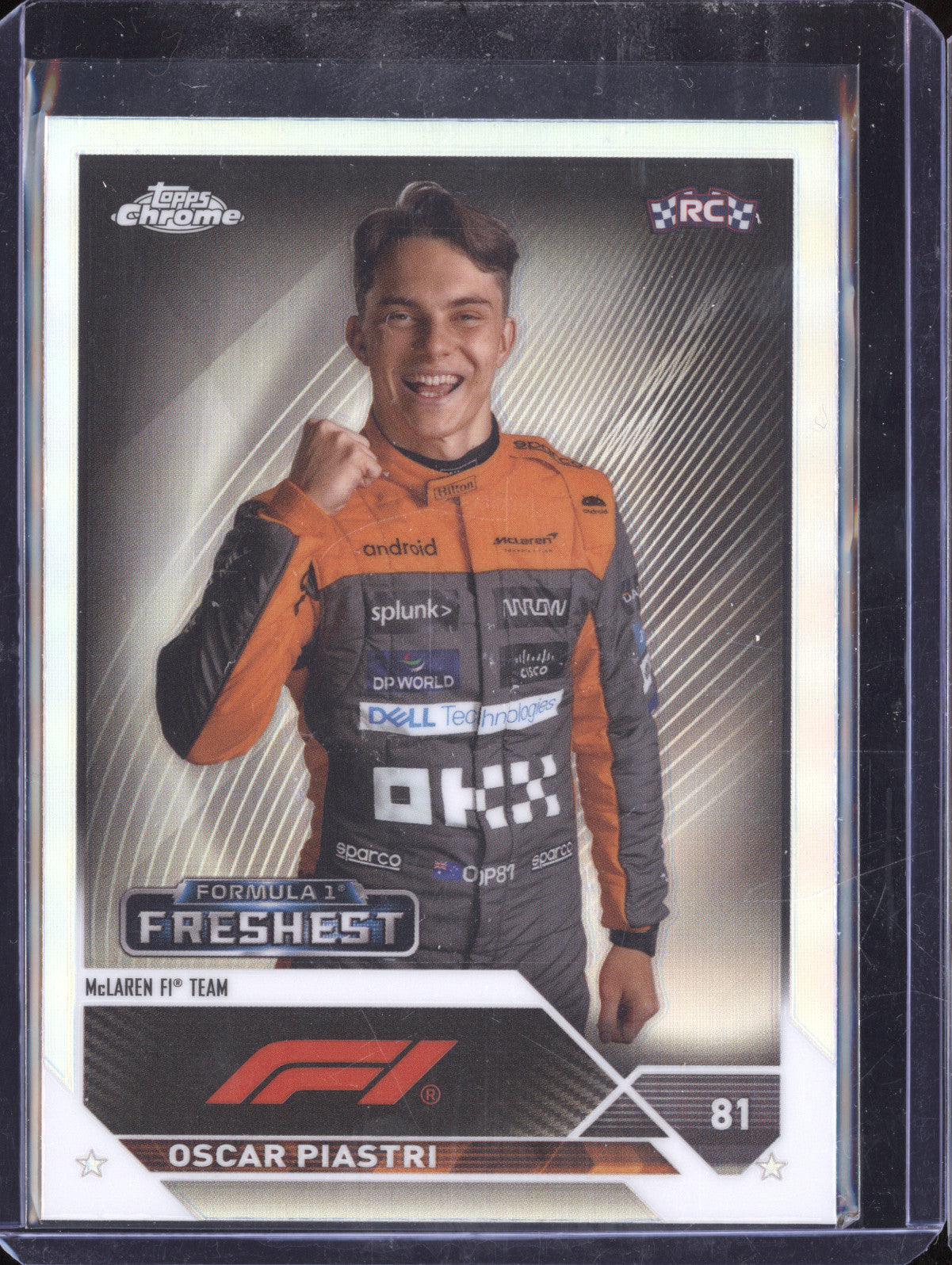 Oscar Piastri 2023 Topps Chrome 195 Refractor RC