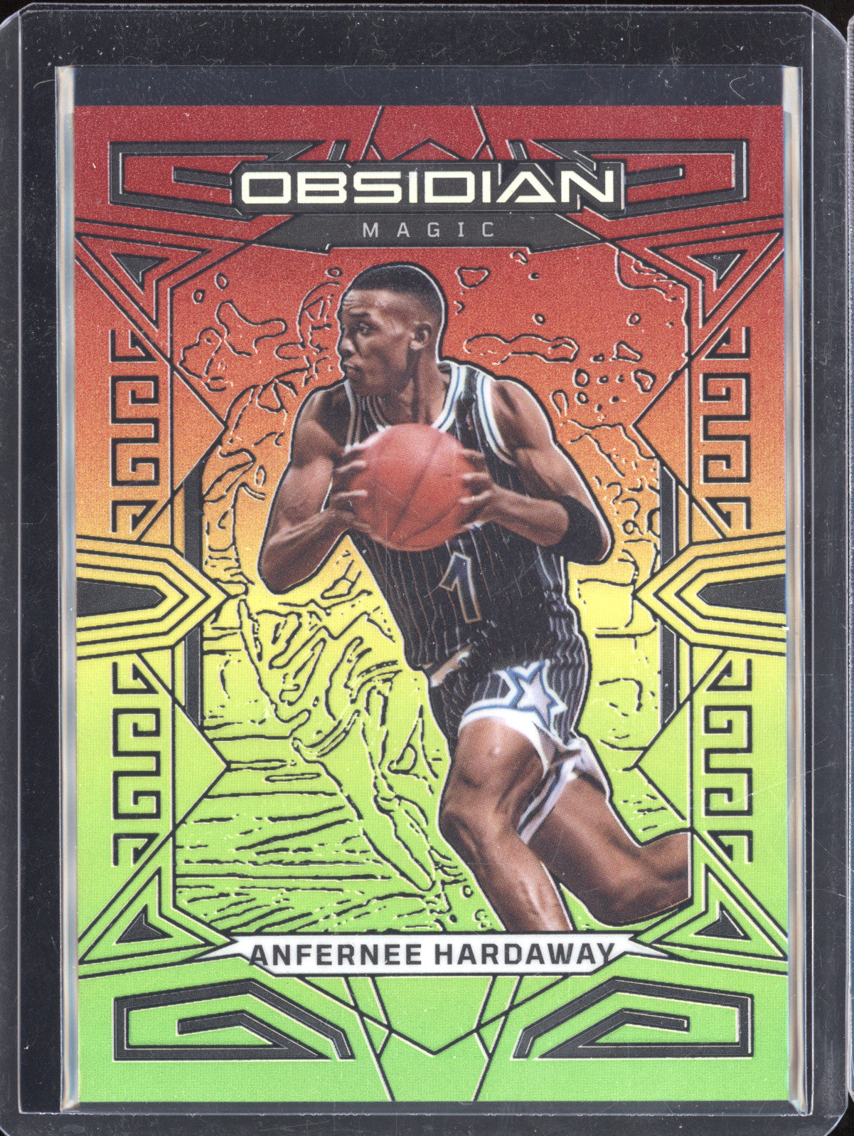 Anfernee Hardaway 2022-23 Panini Obsidian 142 Red/Yellow/Green Flood EE 8/75