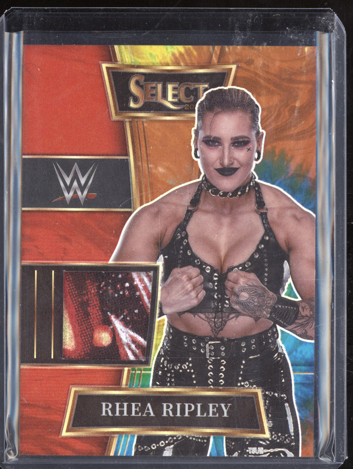 Rhea Ripley 2022 Panini Select SW-RHR Selective Swatches Tie-Dye 1/25