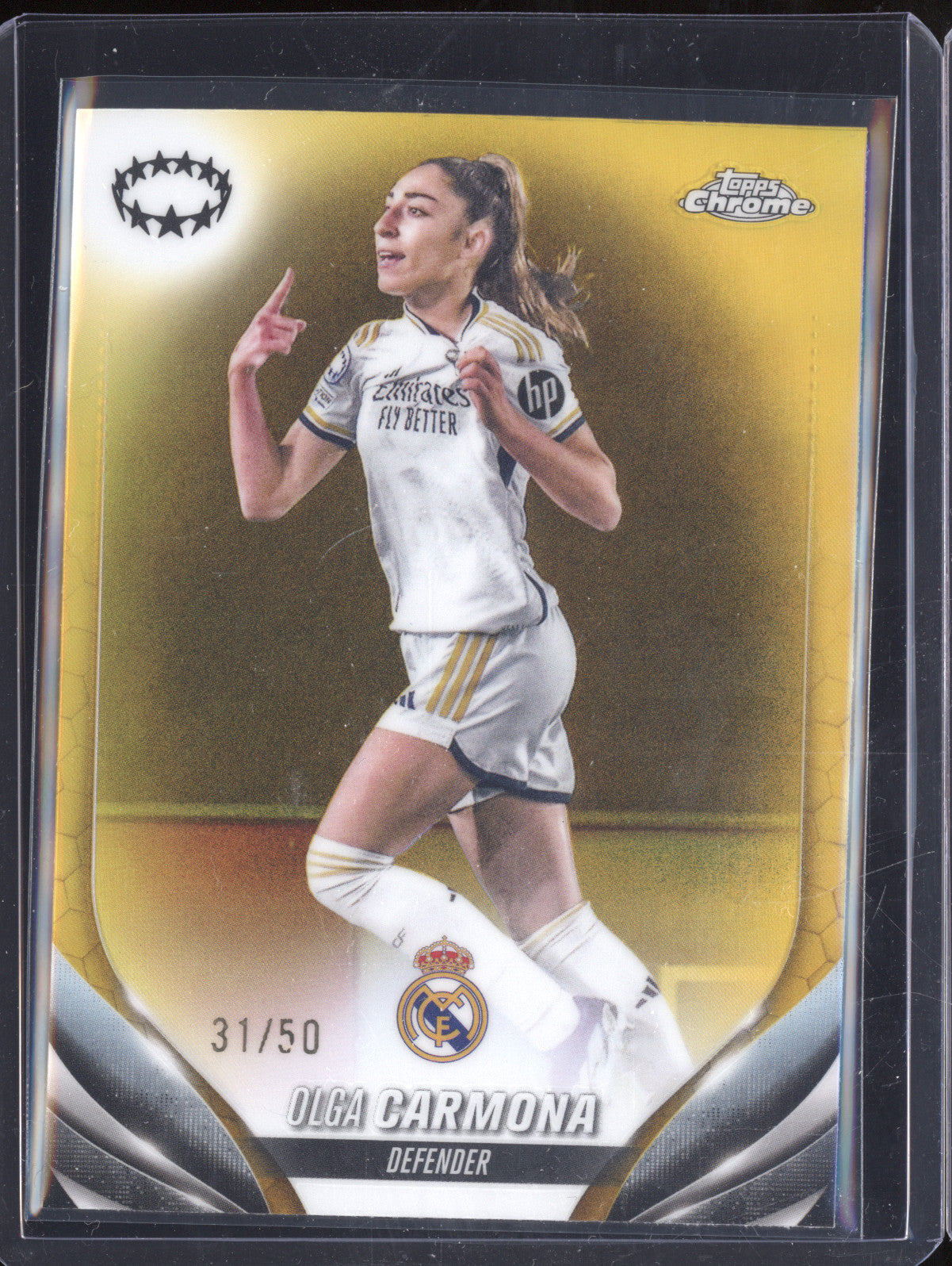 Olga Carmona 2023-24 Topps Chrome Women's 89 Gold Refractor 31/50