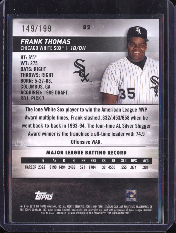 Frank Thomas 2024 Topps Stadium Club 82 Green Foil 149/199