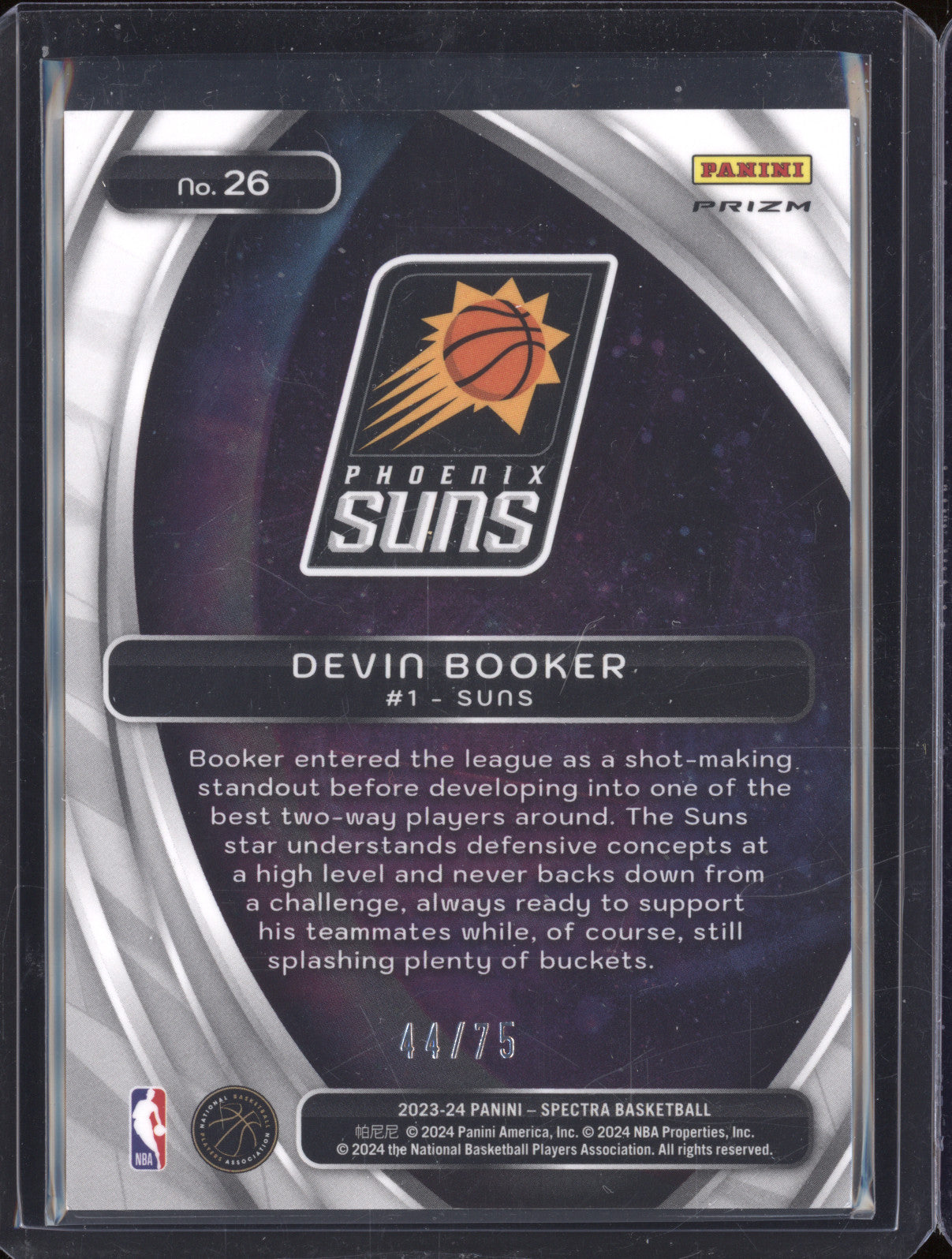 Devin Booker 2023-24 Panini Spectra 26 Titan 44/75