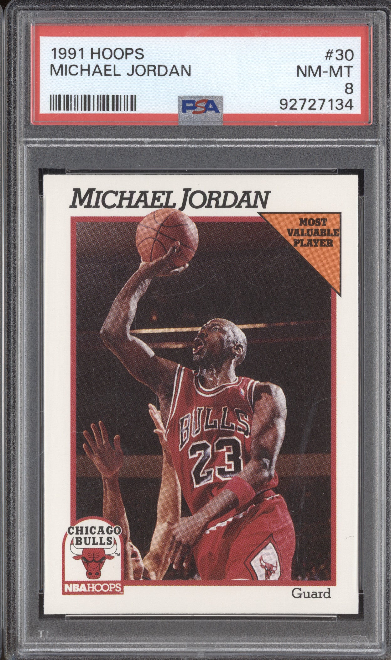 1991 Hoops 30 Michael Jordan PSA 8
