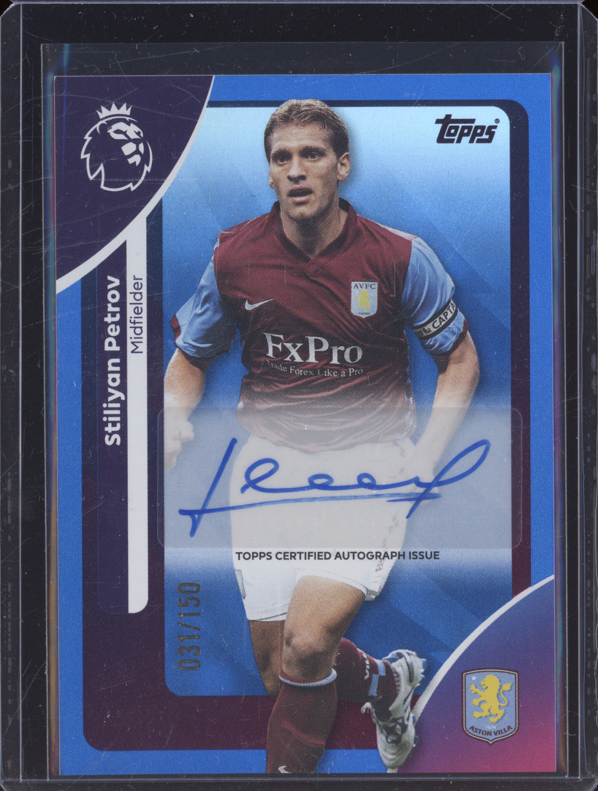 Stiliyan Petrov 2025-26 Topps Premier League AC-SP Auto Blue 31/150