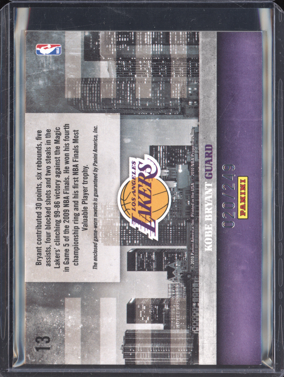 Kobe Bryant 2009-10 Panini Studio 13 Skylines 20/249