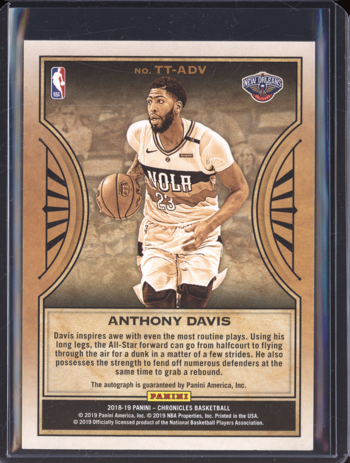 Anthony Davis 2018-19 Panini Chronicles TT-ADV Timeless Treasures Ink 09/10
