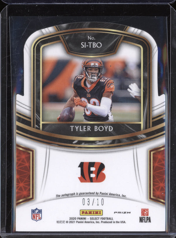 Tyler Boyd 2020 Panini Select SI-TBO Signatures Gold Prizm Die-Cut 3/10