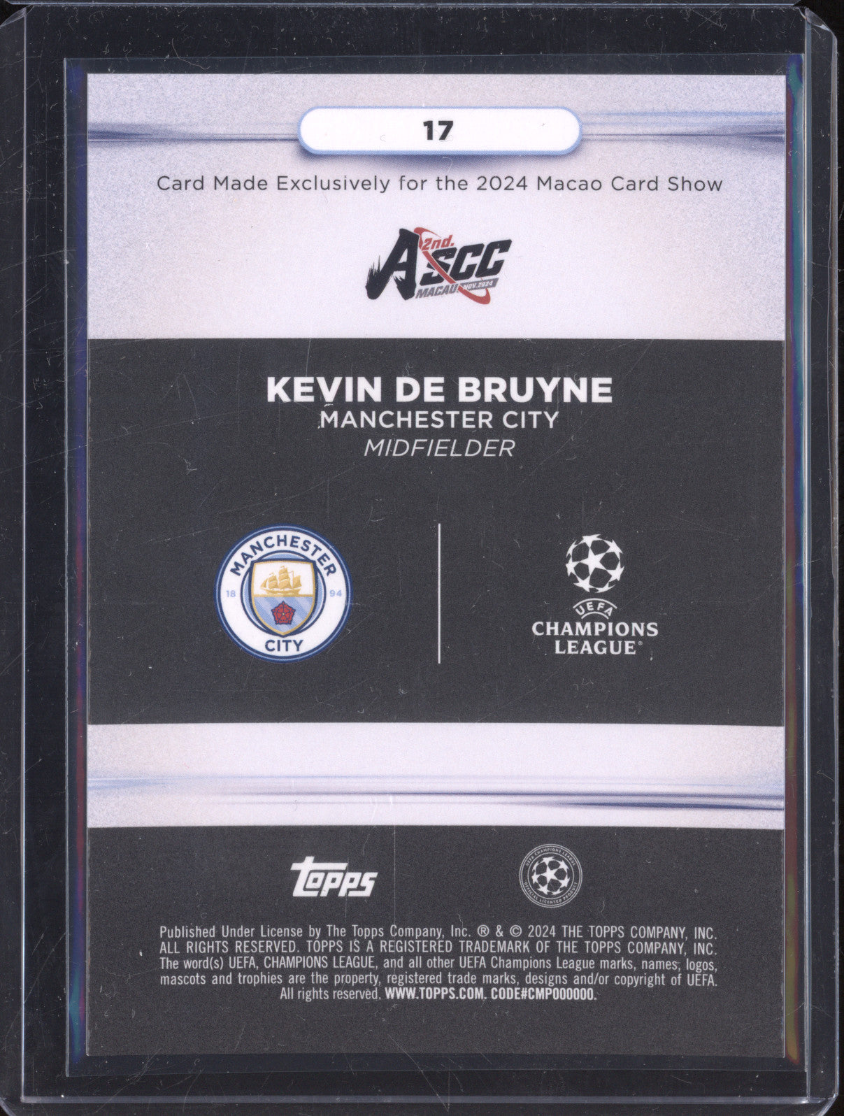 Kevin De Bruyne 2024 Topps  17 ASCC Gold 28/50