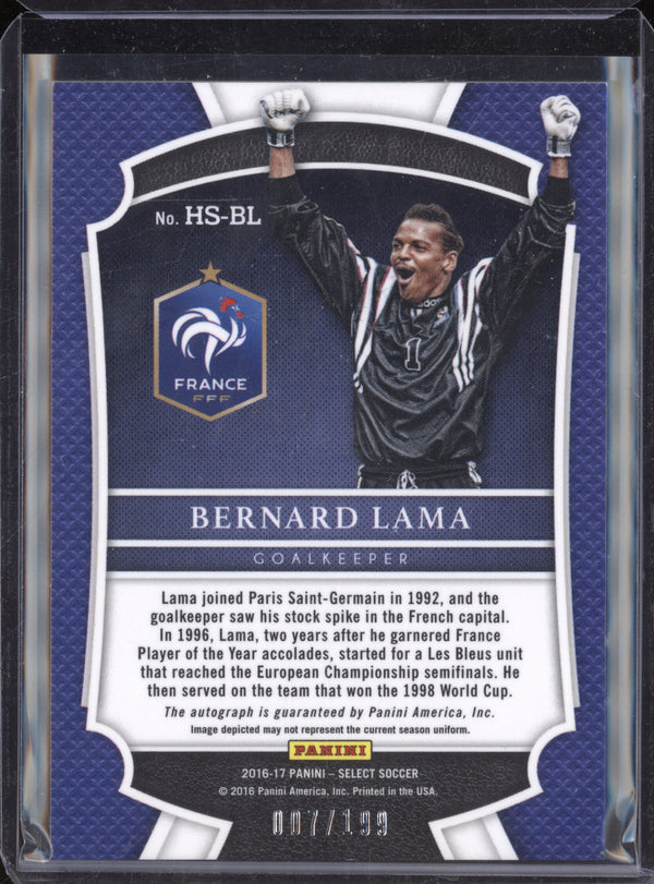 Bernard Lama 2016-17 Panini Select HS-BL Historic Signatures 7/199