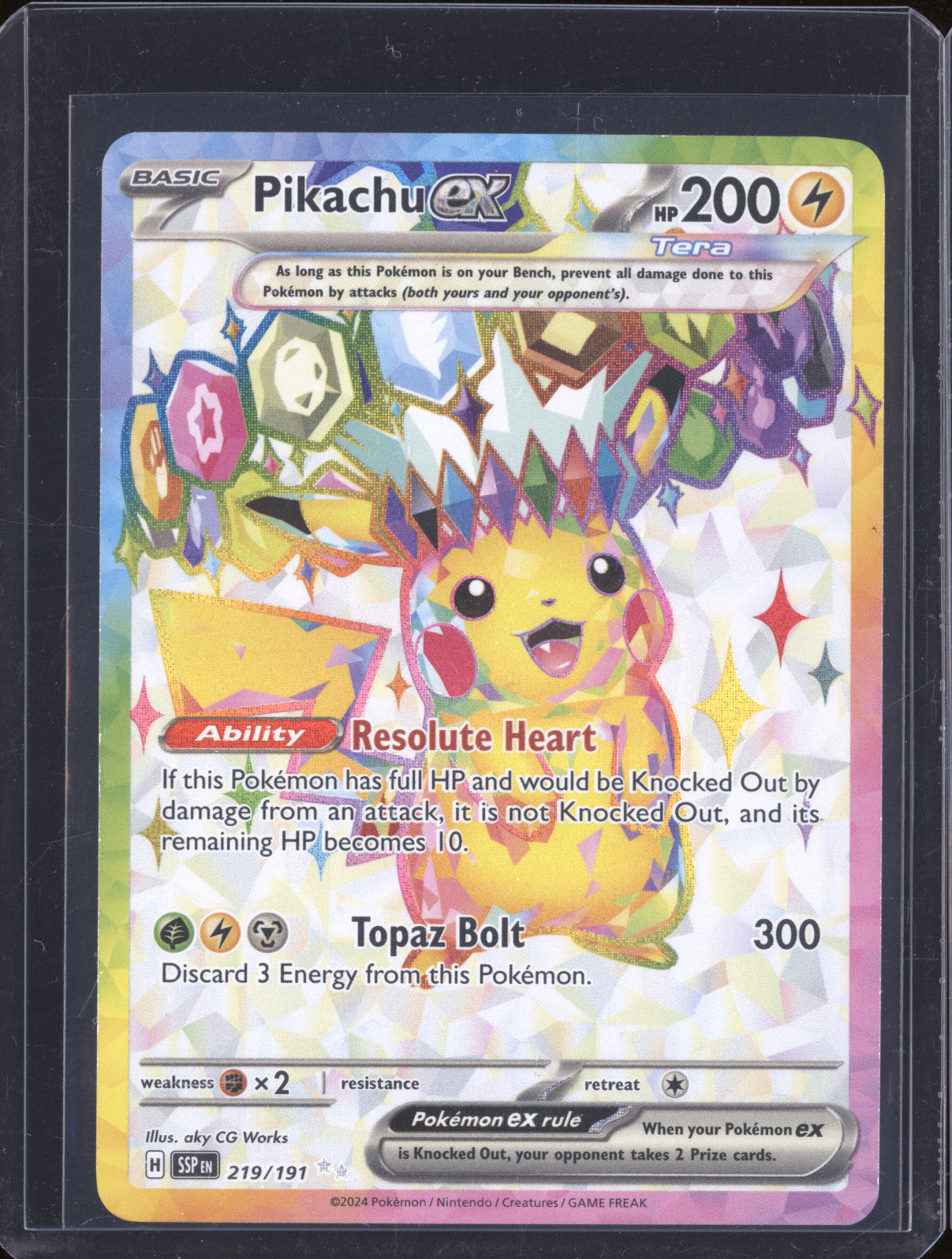 Pikachu ex 2024 Pokemon Surging Sparks 219/191 Ultra Rare