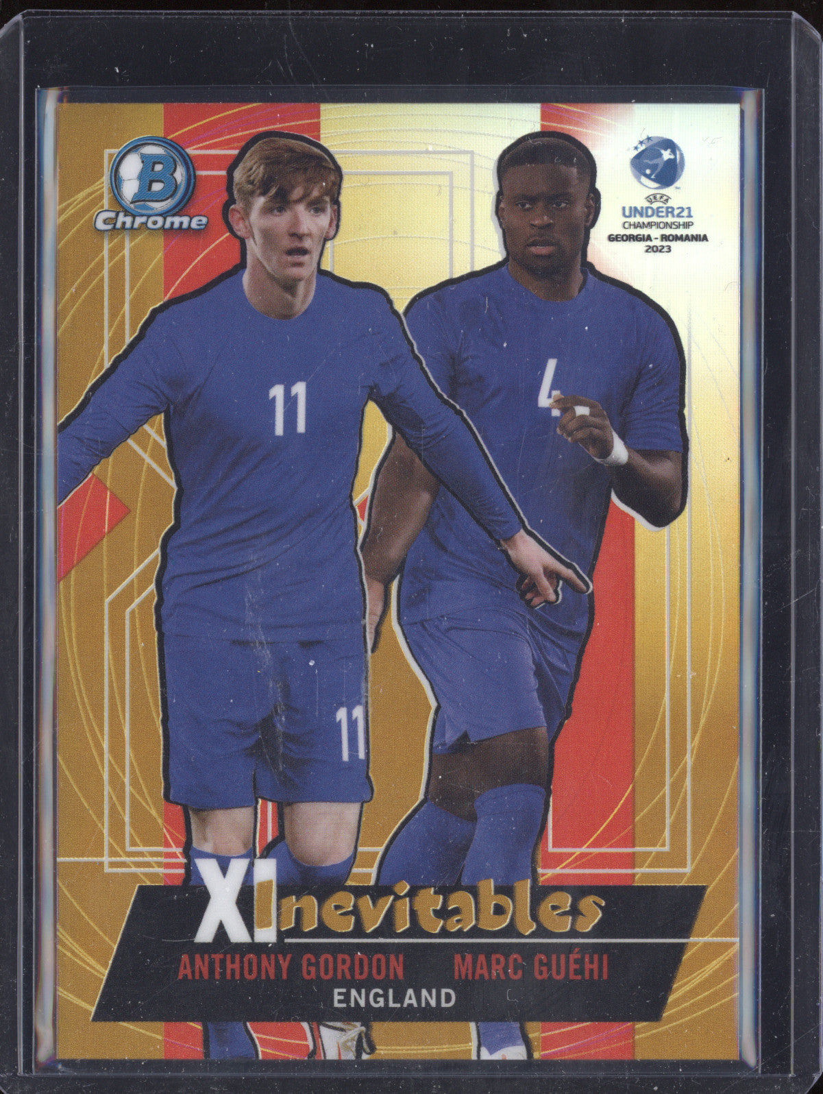 Gordon Guehi 2022 Bowman Chrome Under 21 Euro XI-17 Xinevitables Gold 23/25