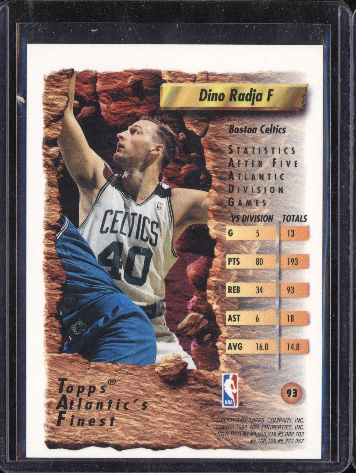 Dino Radja 1993-94 Topps Finest 93 Refractor