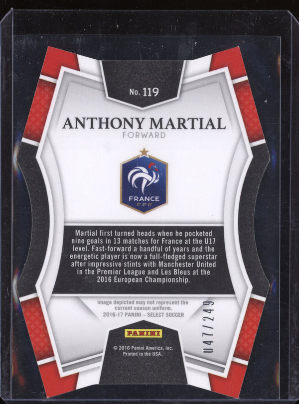 Anthony Martial 2016 Panini Select 119 Mezzanine Light Blue 47/249