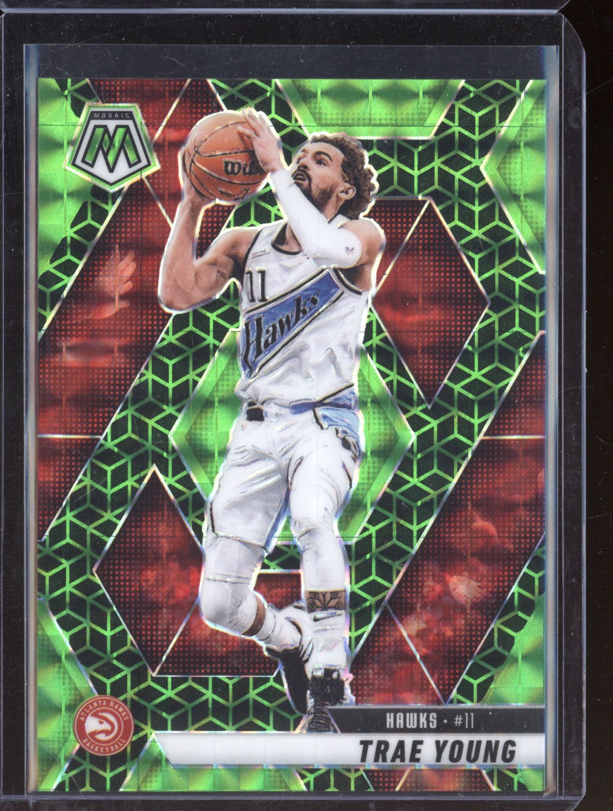 Trae Young 2024-25 Panini Mosaic 110 Spectris Green FOTL 3/5