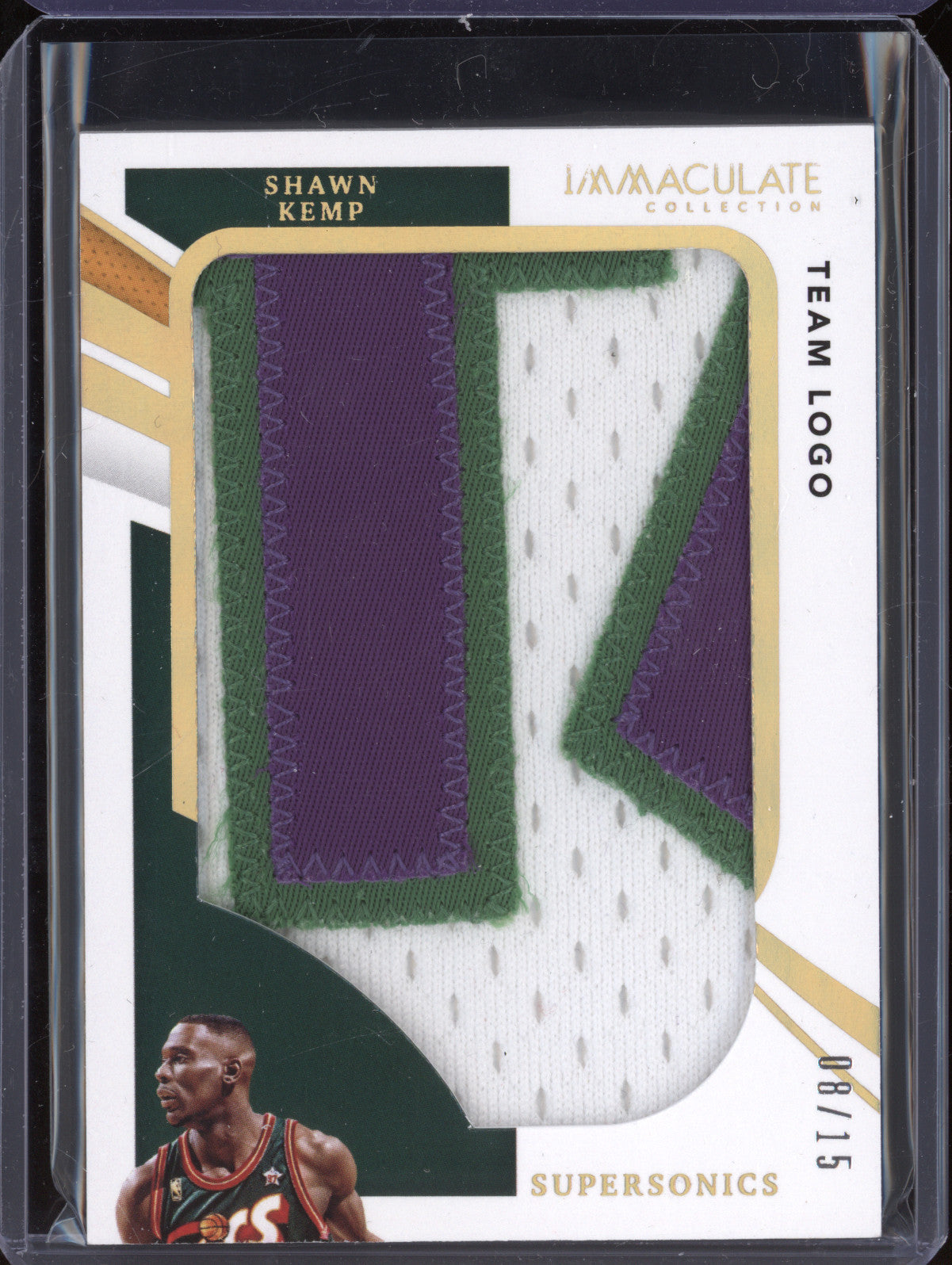 Shawn Kemp 2020-21 Panini Immaculate JP-SKM Jumbo Patch Team Logo 8/15