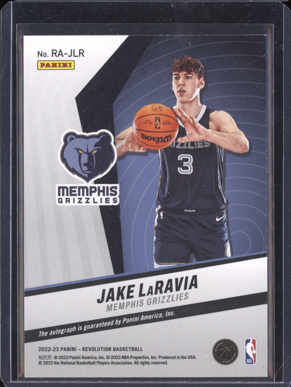 Jake LaRavia 2022-23 Panini Revolution RA-JLR Rookie Auto RC