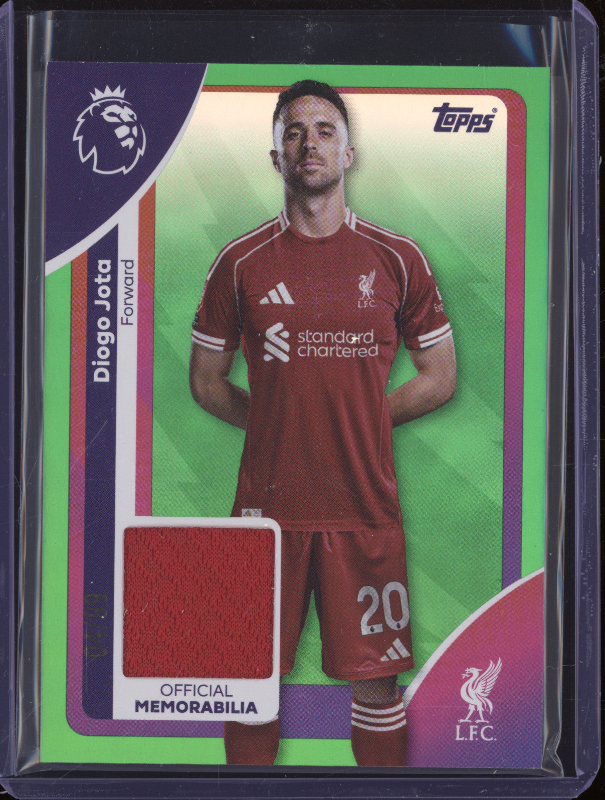2025-26 Topps Premier League RE-DJ Diogo Jota Official Memorabilia 04/99