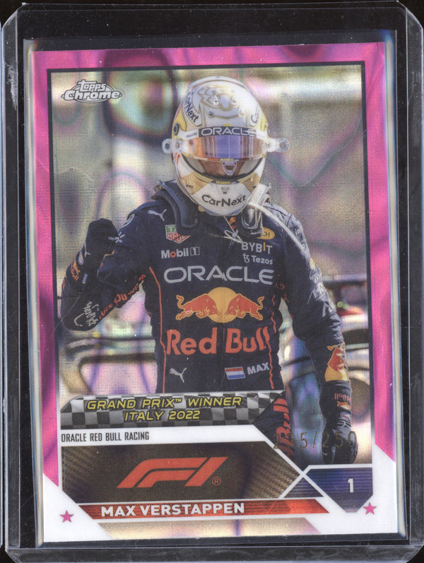 Max Verstappen 2023 Topps Chrome F1 159 Fuchsia Lava Refractor 235/250