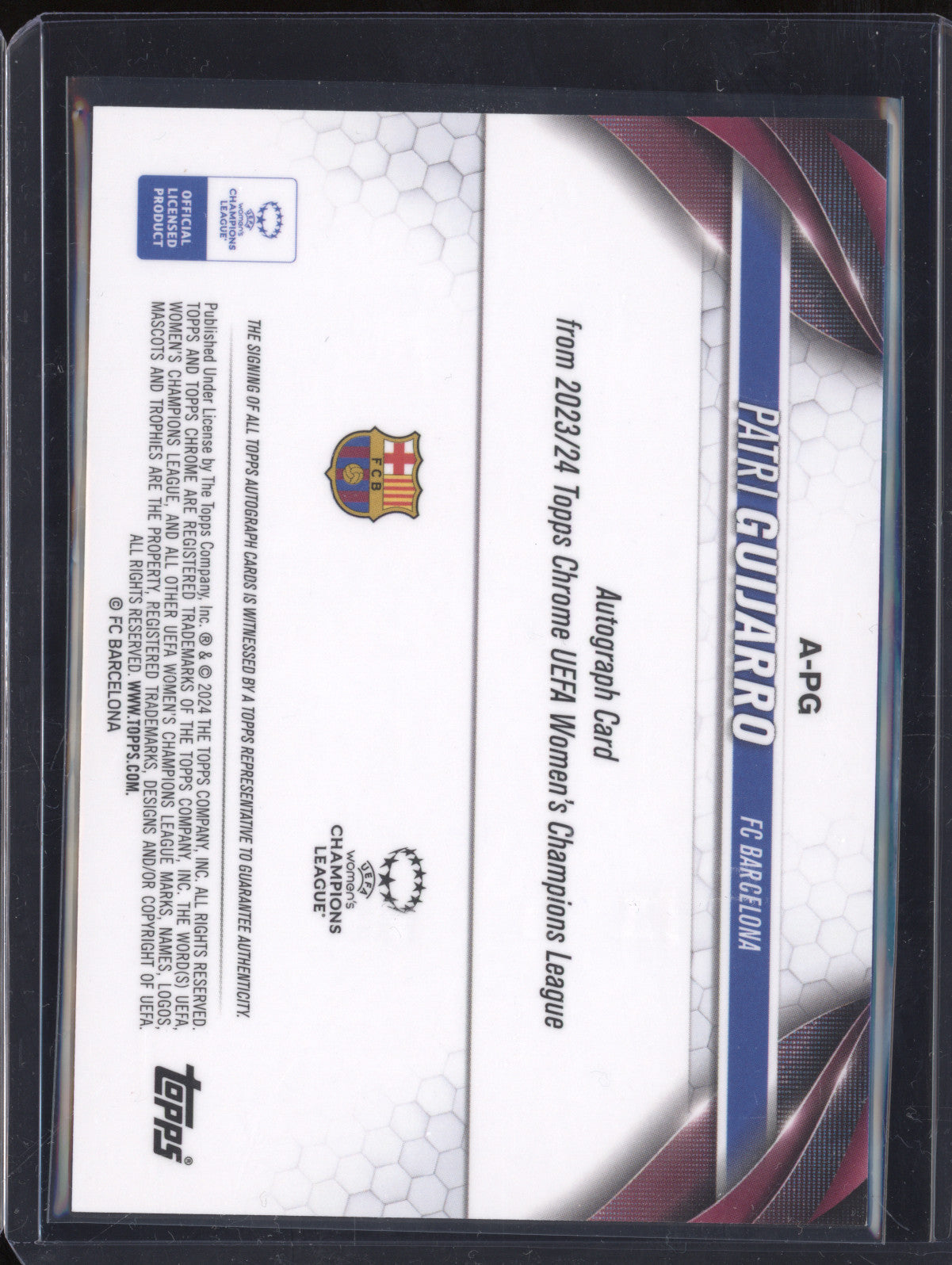 Patri Guijarro 2023-24 Topps Chrome A-PG Green Geometric Refractor Auto 66/150