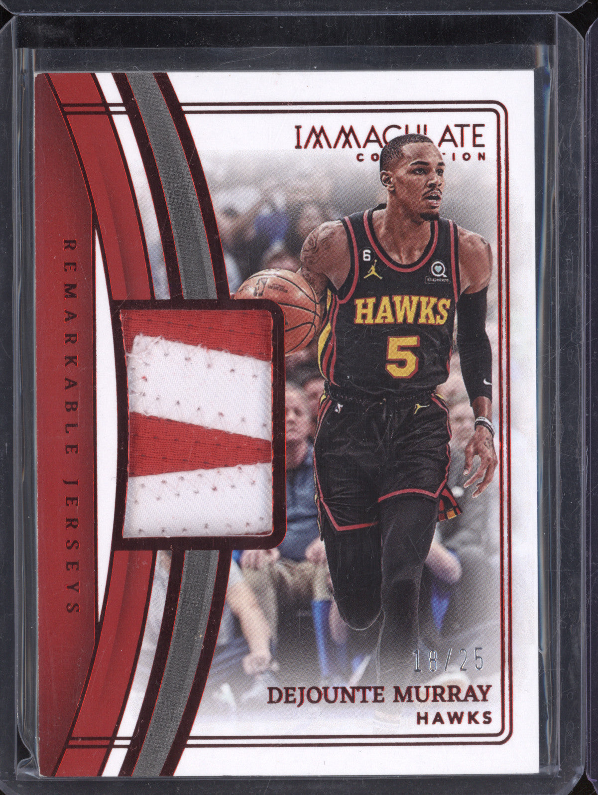 Dejounte Murray 2022-23 Panini Immaculate RJ-DH Remarkable Jerseys Red 18/25