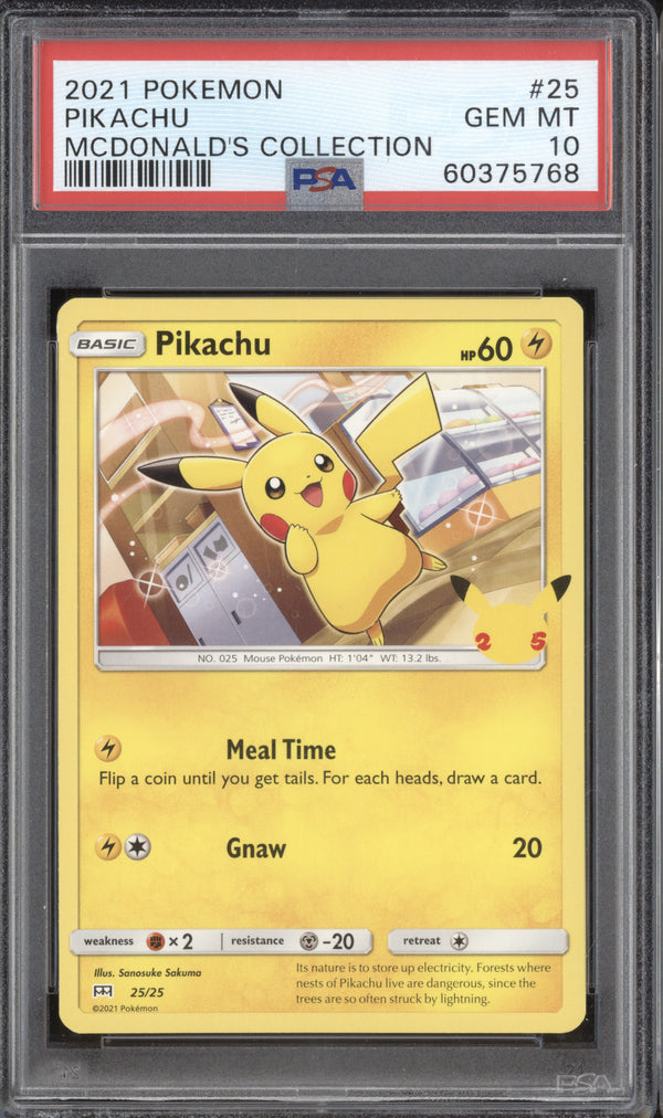 Pikachu 2021 Pokemon McDonald's Collection 25/25 PSA 10