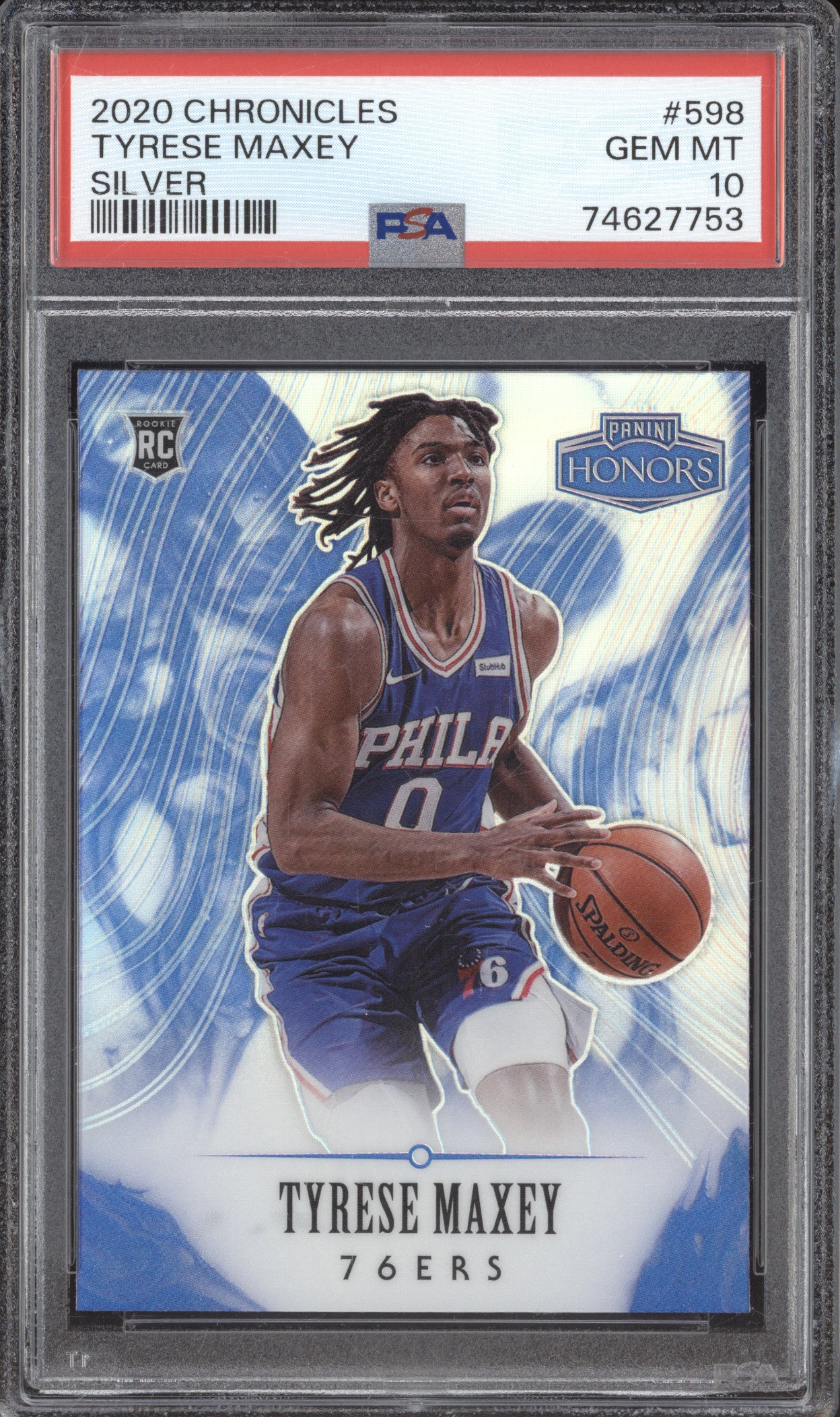 2020 Panini Chronicles Honors 598 Tyrese Maxey Silver RC PSA 10