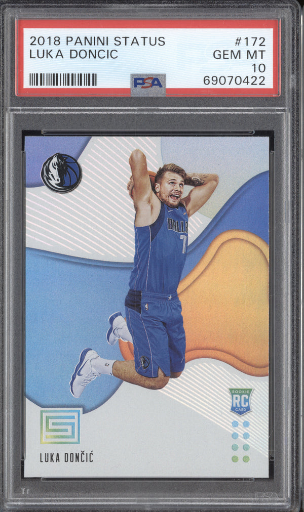 Luka Doncic 2018-19 Panini Status 172 RC PSA 10