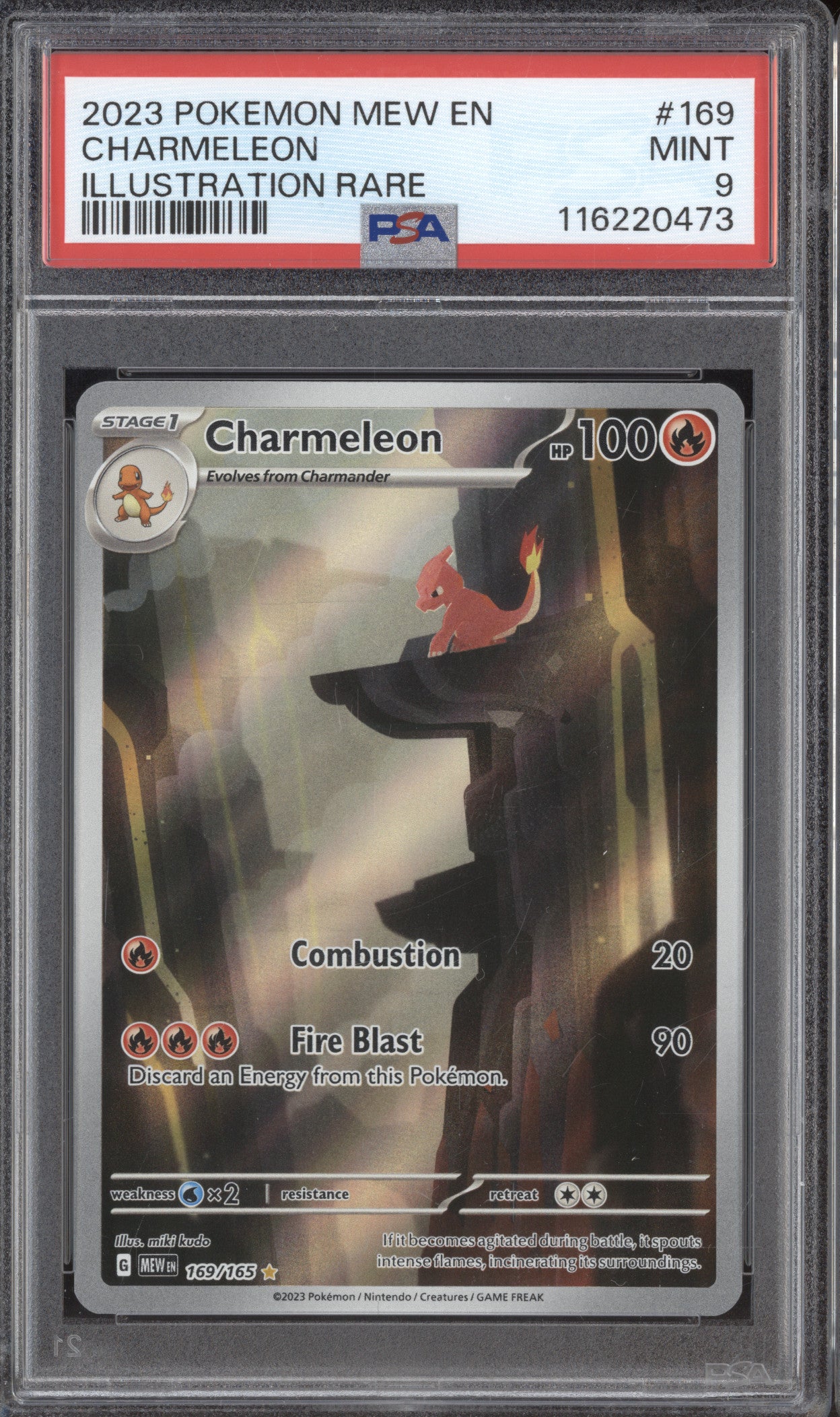 Charmeleon 2023 Pokemon 151 169/165 Illustration Rare PSA 9