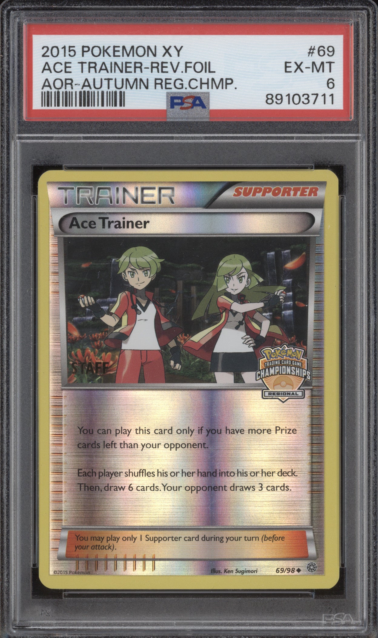 Ace Trainer Reverse  Pokemon Ancient Origins 69/98 Regional Championships PSA 6