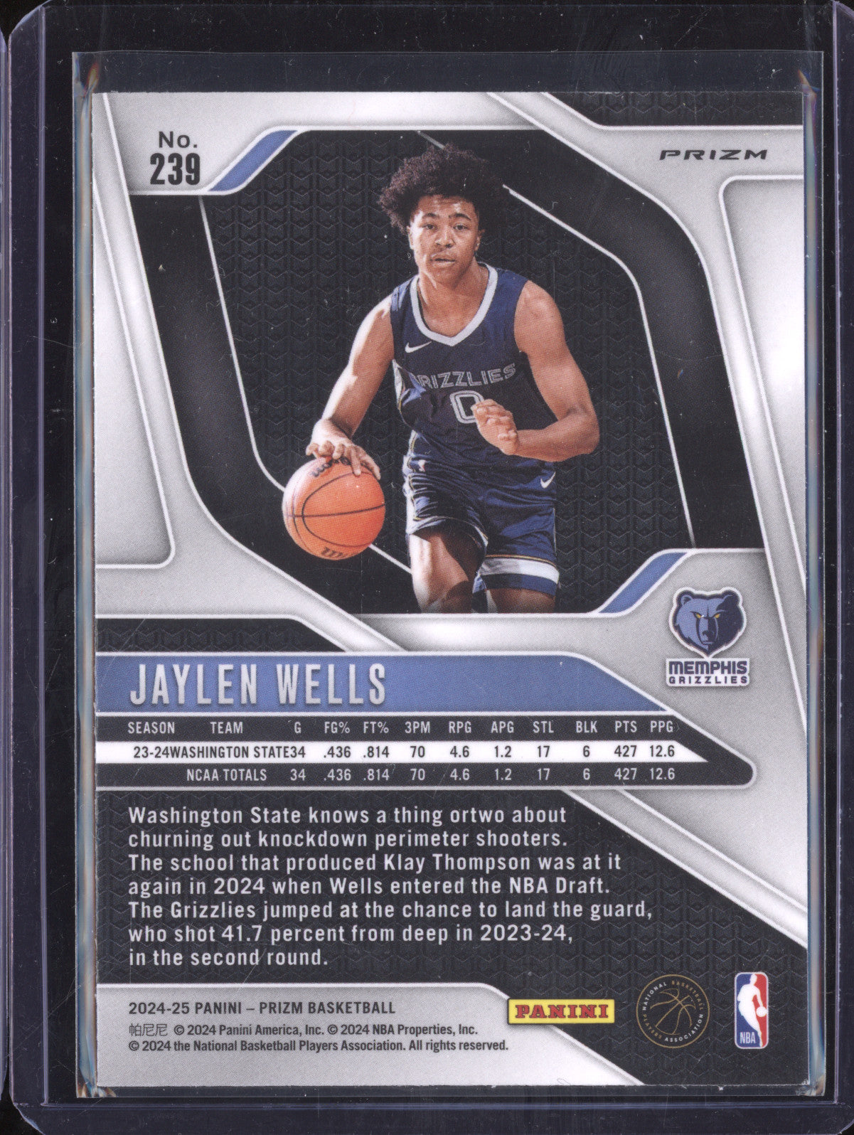 Jaylen Wells 2024-25 Panini Prizm 239 Silver RC