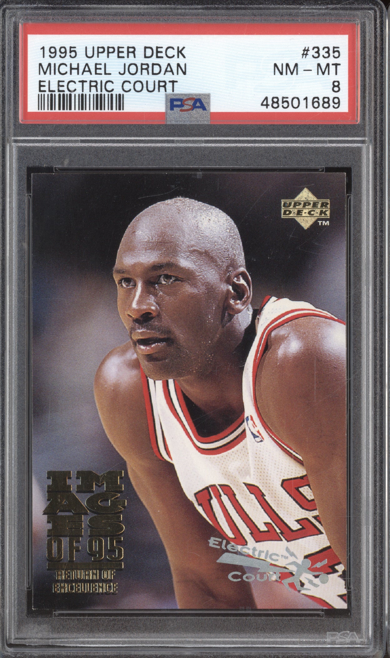 1995 Upper Deck 335 Michael Jordan Electric Court PSA 8