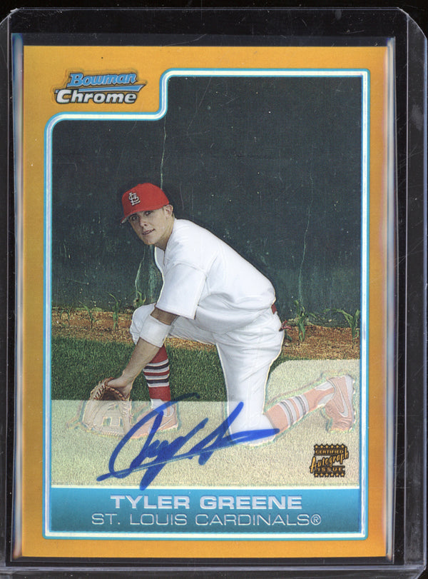 Tyler Greene 2006 Topps Bowman Chrome BC225 Gold Refractor Auto 26/50