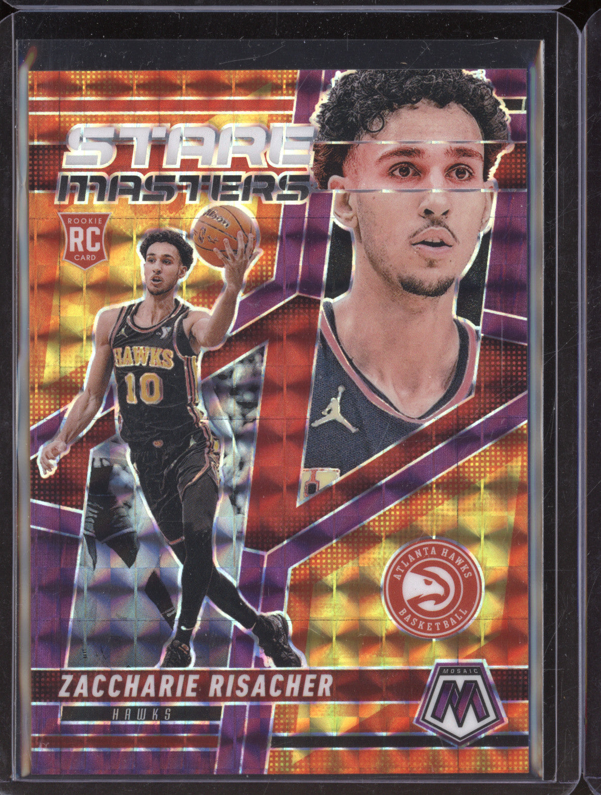 Zaccharie Risacher 2024-25 Panini Mosaic 20 Stare Masters Mosaic Purple RC 13/99