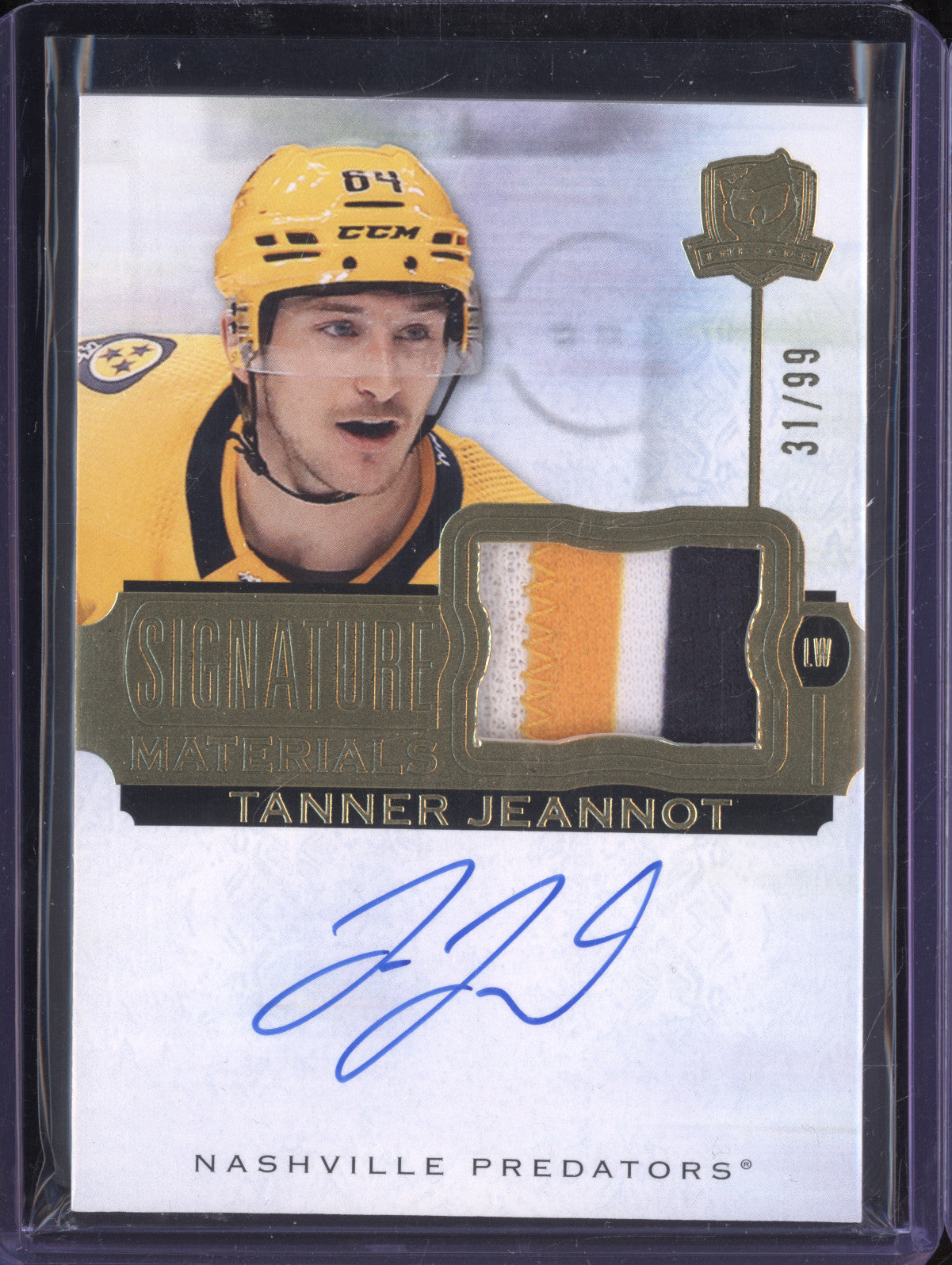 Tanner Jeannot 2022-23 Upper Deck The Cup SP-TJ Signature Materials 31/99